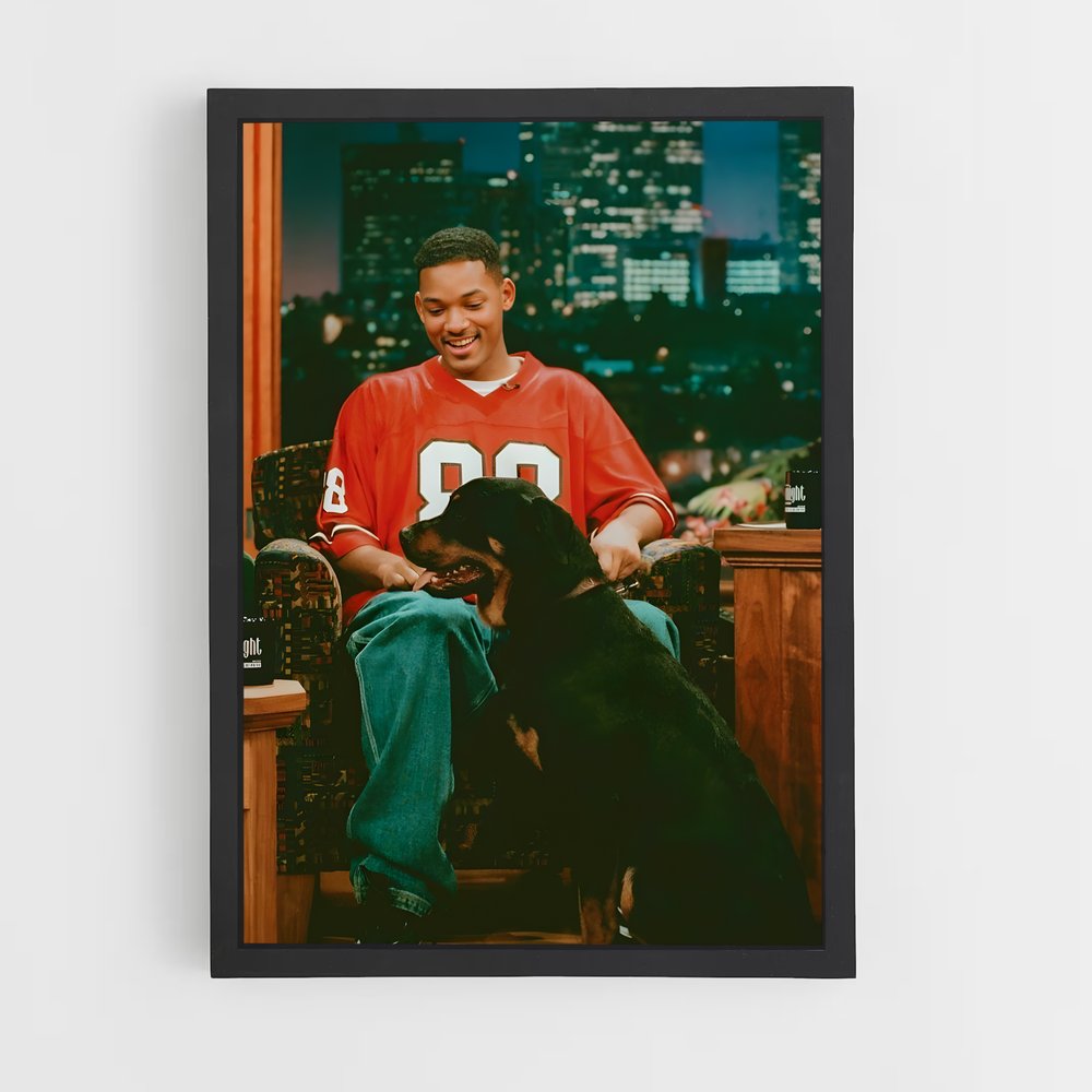 Poster garçon et chien lumière chaleureuse – affiche Baseball (vue 2)
